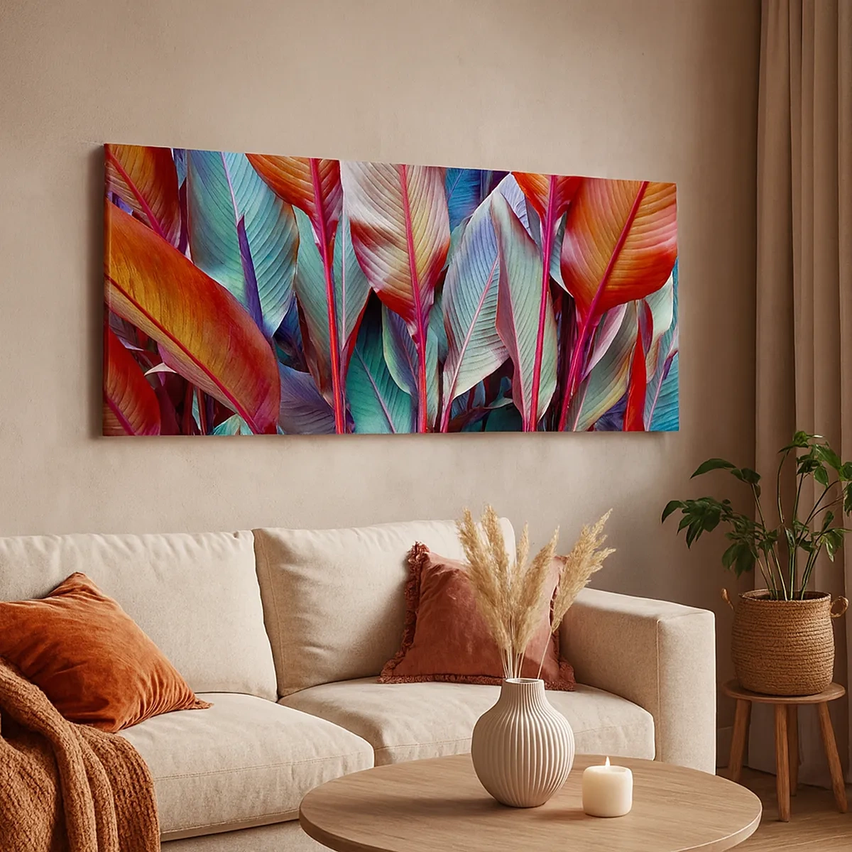 Impression sur toile - Image sur toile - Un fourré coloré - 30x30 cm