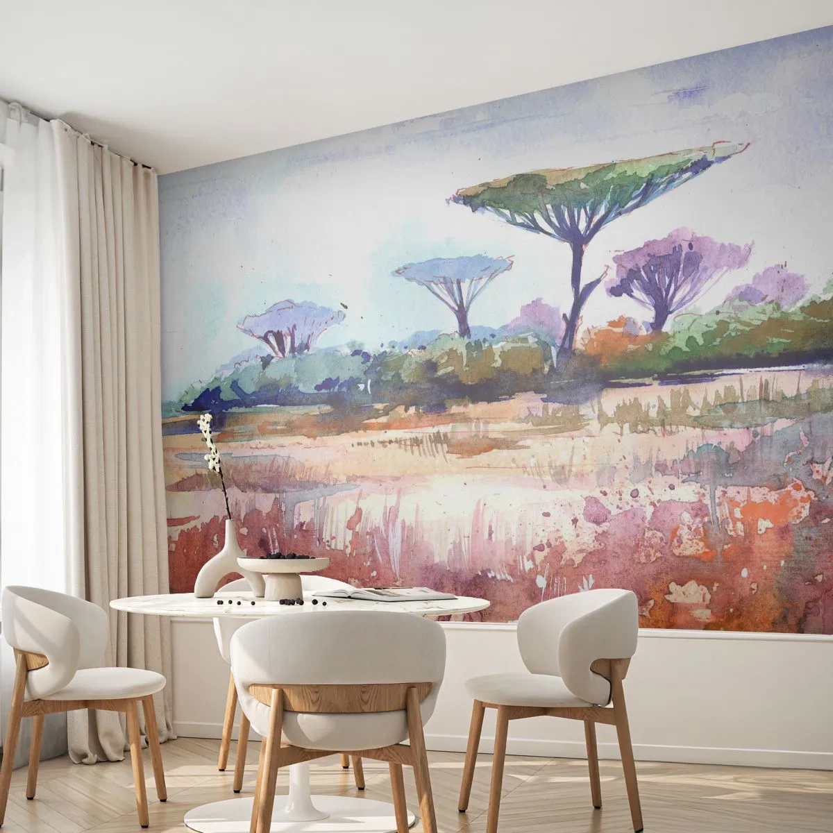 Papier Peint Autocollant Deluxe Sticker - Couleurs de savane - Paysage, Savane, Afrique - 250x175 cm