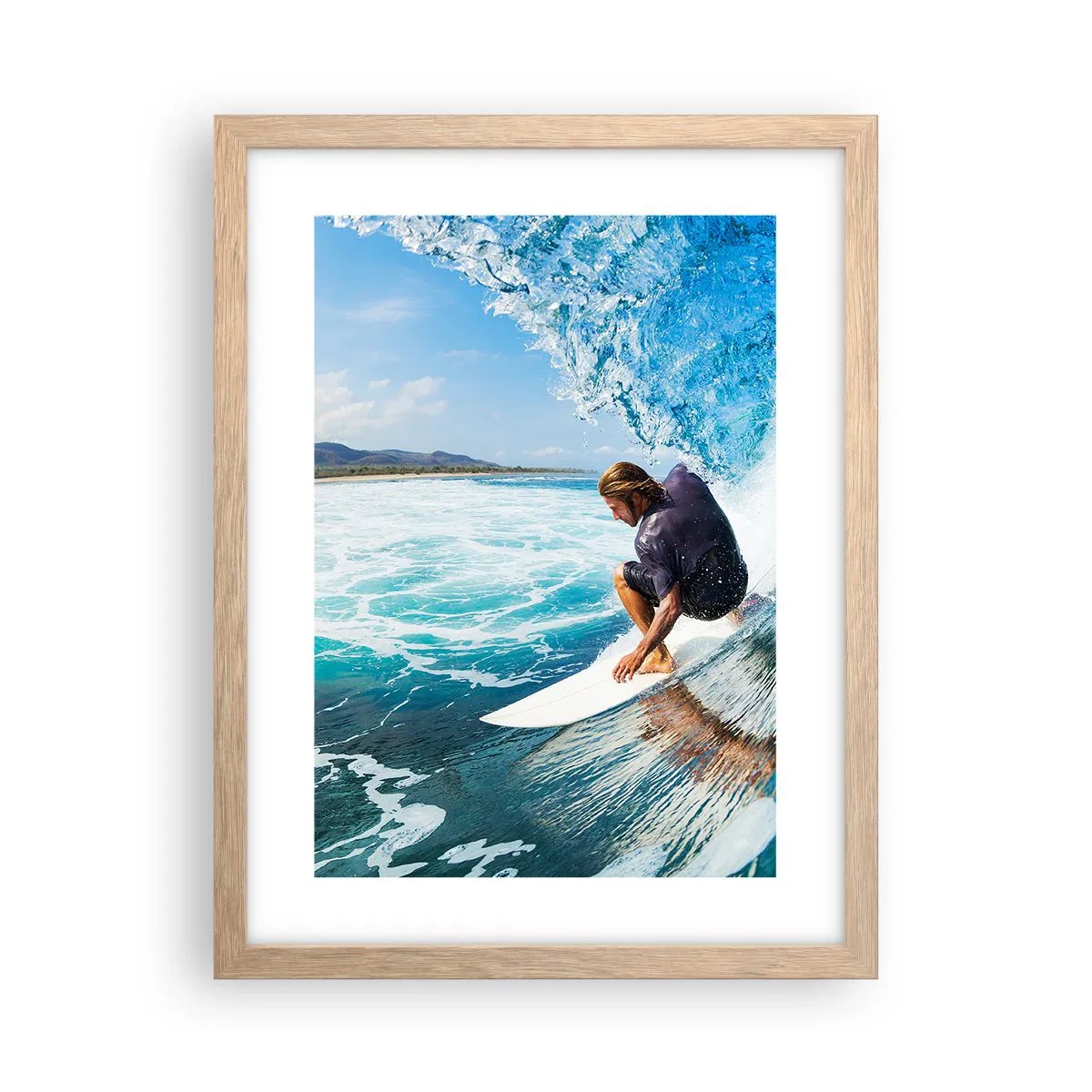 Affiche dans un chêne clair - Poster - Danse avec les vagues - 30x40 cm