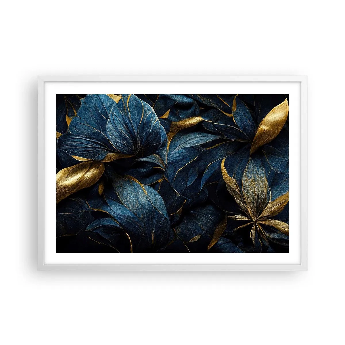 Affiche dans un cadre blanc - Poster - Des dessous dorés - 70x50 cm