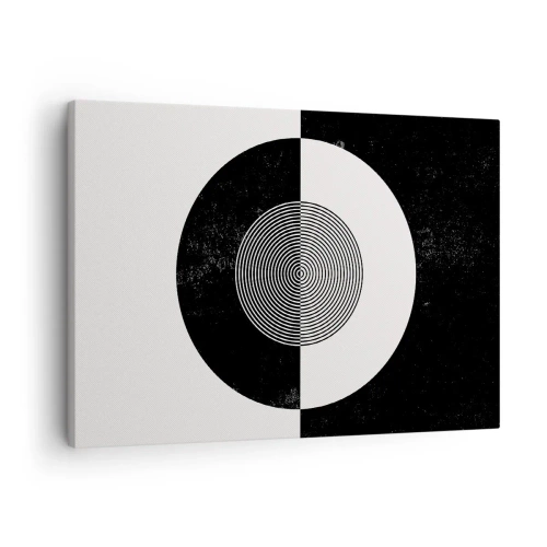 Impression sur toile - Image sur toile - Motif graphique contrasté noir et blanc - 70x50cm - Harmonie de noir et blanc - Décoration murale moderne pour le salon et la chambre ARTTOR