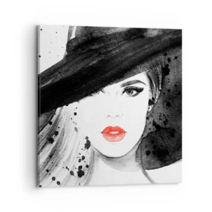 Impression sur toile - Image sur toile - Dame en noir - 70x70 cm