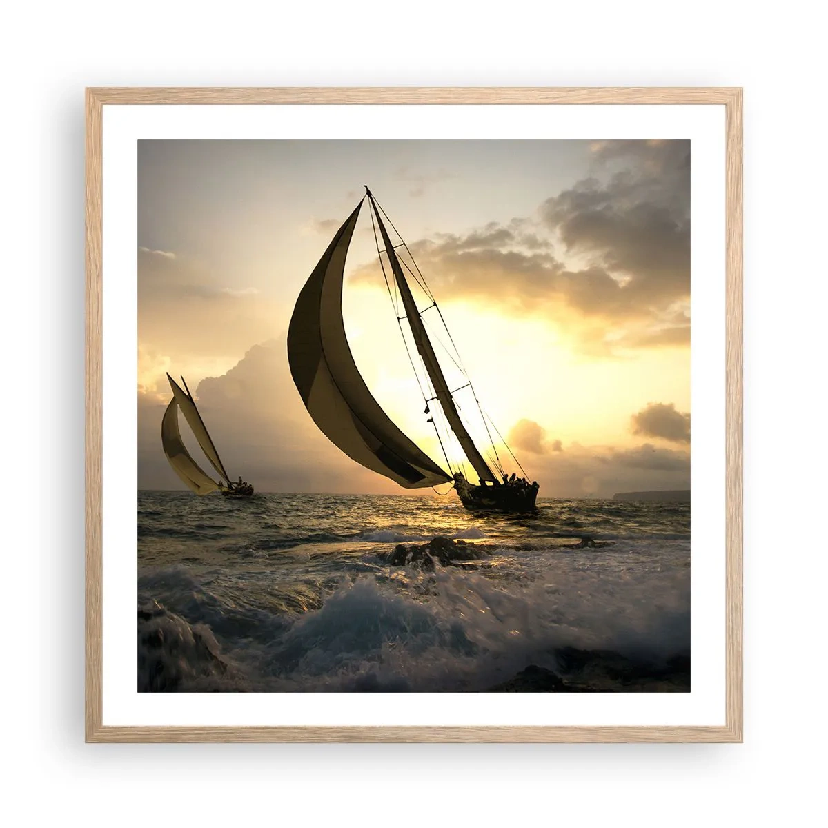 Affiche dans un chêne clair - Poster - Avec le vent et contre le vent - 60x60 cm