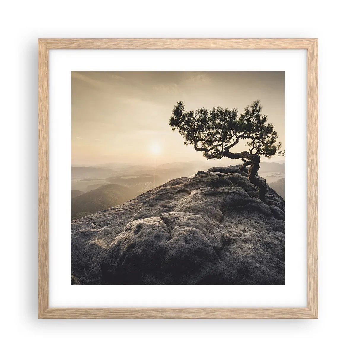 Affiche dans un chêne clair - Poster - La vie gagne toujours - 40x40 cm