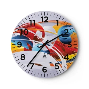 Horloge murale - Pendule murale - La danse des éléments - 40x40 cm