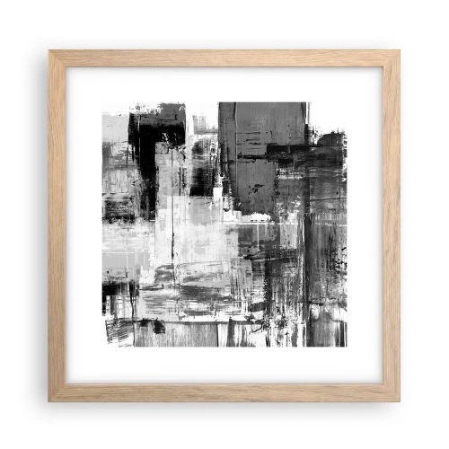 Affiche dans un chêne clair - Poster - Le gris est beau - 30x30 cm