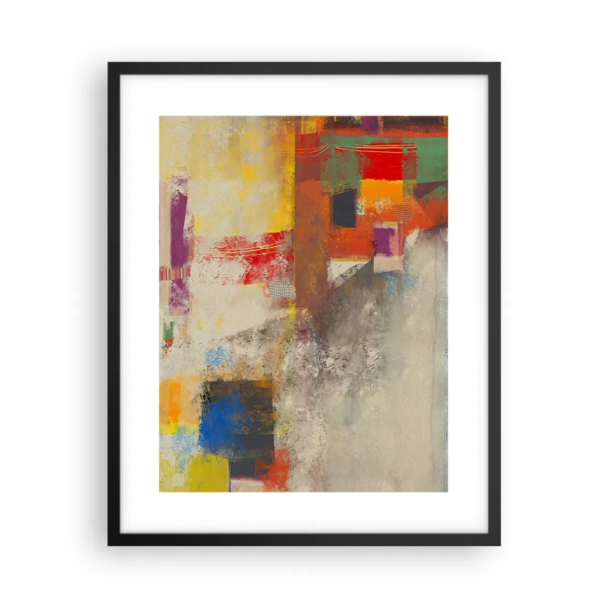 Affiche dans un cadre noir - Poster - Géométrie des couleurs - 40x50 cm