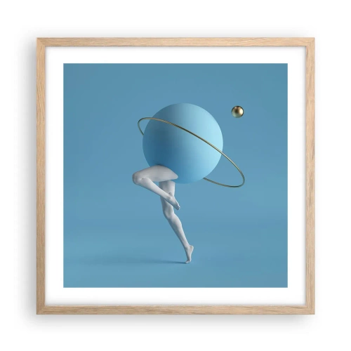 Affiche dans un chêne clair - Poster - Et les planètes deviennent folles - 50x50 cm