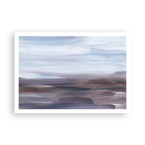 Affiche - Poster - Une abstraction subtile aux traits délicats dans des tons pastel. - 100x70cm - Éléments : eau - Décoration murale moderne pour le salon et la chambre ARTTOR