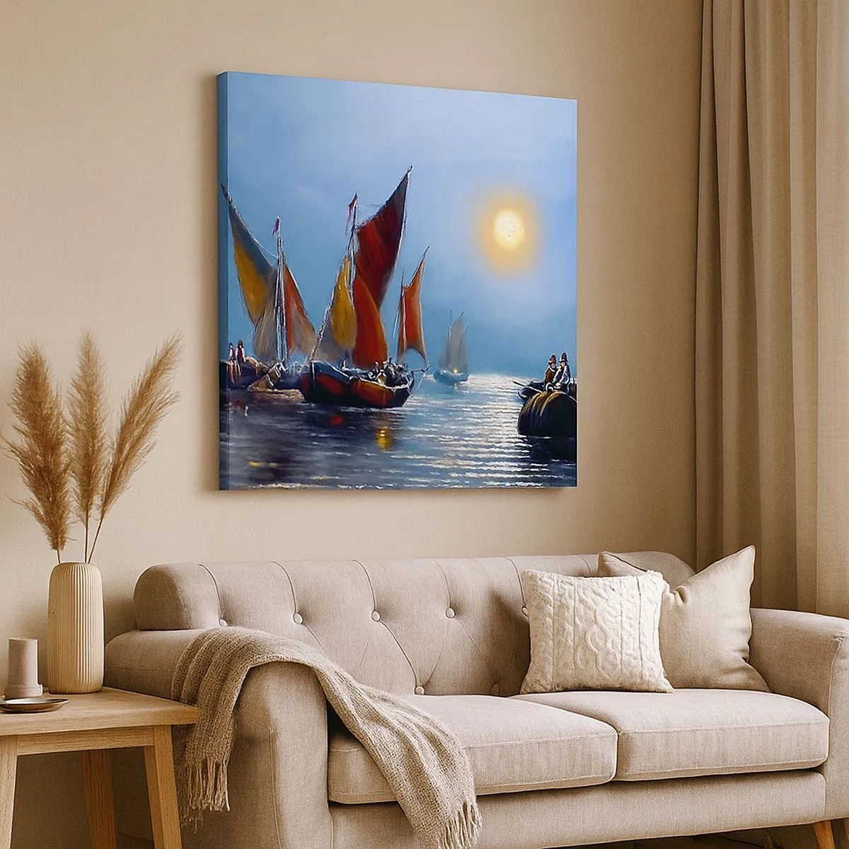 Impression sur toile - Image sur toile - Pêche de nuit - 30x30 cm