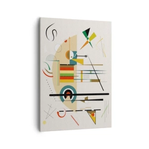 Impression sur toile - Image sur toile - Abstraction colorée avec des formes géométriques - 50x70cm - Et le monde s’amuse - Décoration murale moderne pour le salon et la chambre ARTTOR