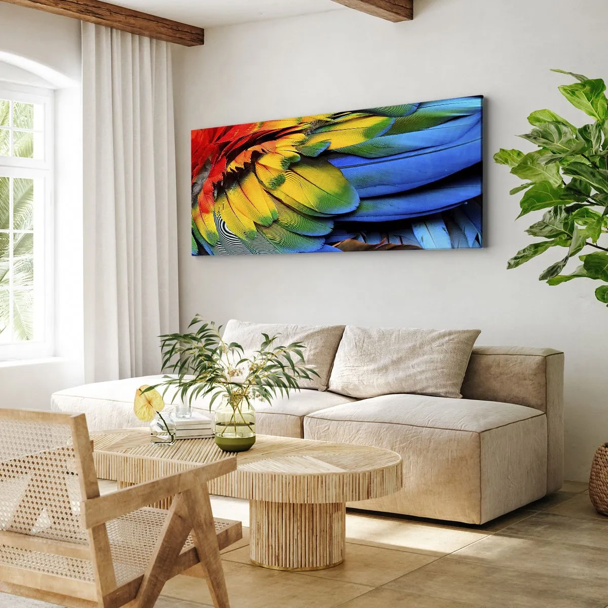 Impression sur toile - Image sur toile - Oiseau de paradis - 90x30 cm
