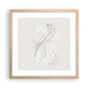 Affiche dans un chêne clair - Poster - Trompe l'oeil - 40x40 cm