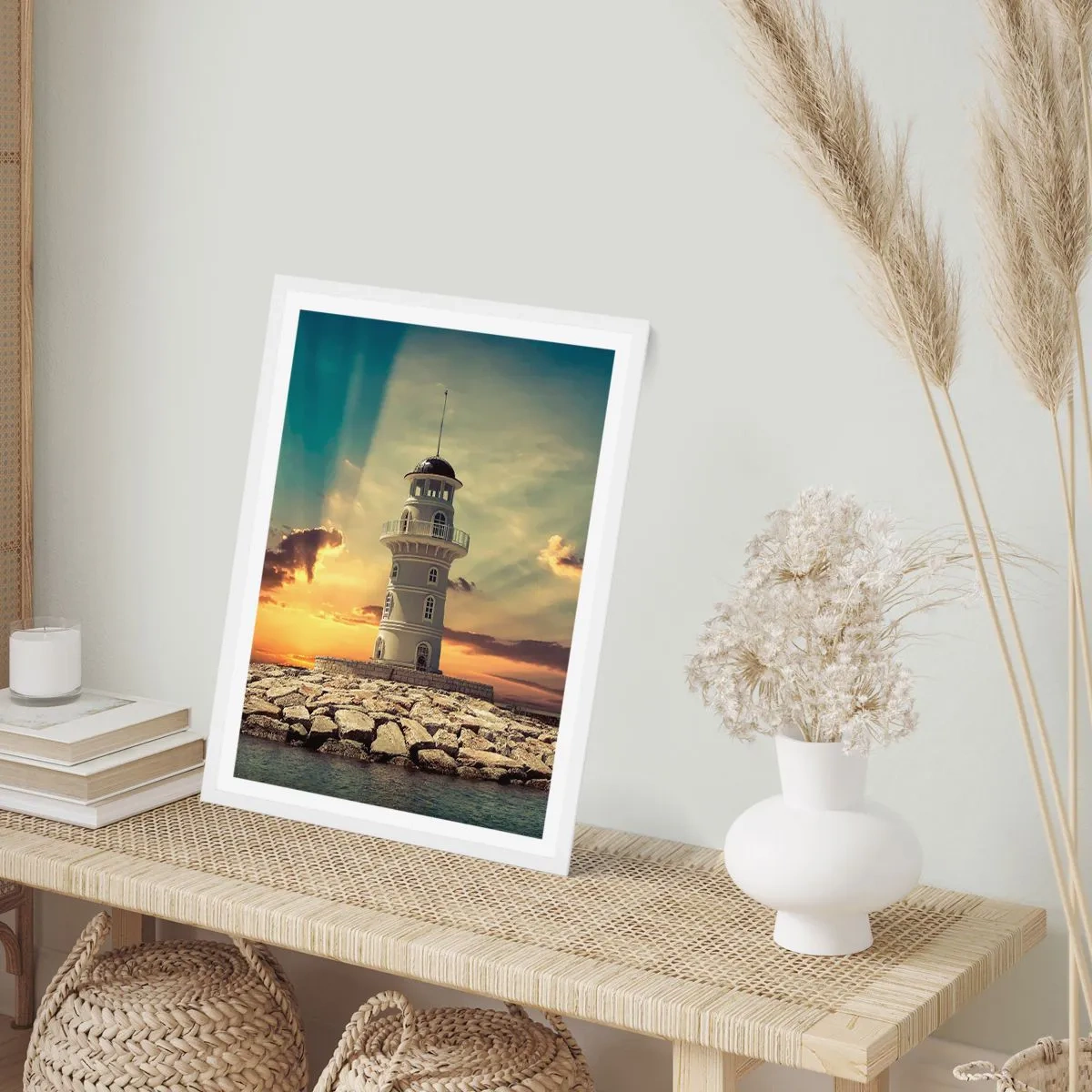 Affiche dans un cadre blanc - Poster - Lumière - Bonté - Beauté - 61x91 cm