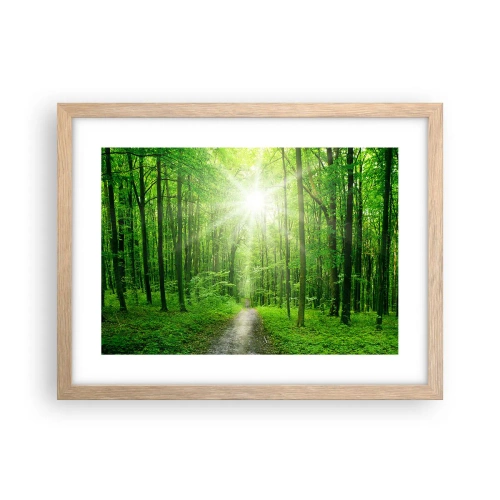 Affiche dans un chêne clair - Poster - Cathédrale verte - 40x30 cm