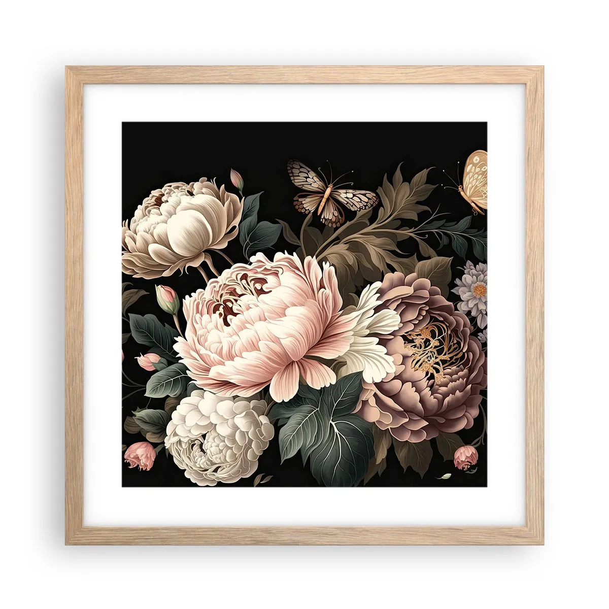 Affiche dans un chêne clair - Poster - De style baroque - 40x40 cm