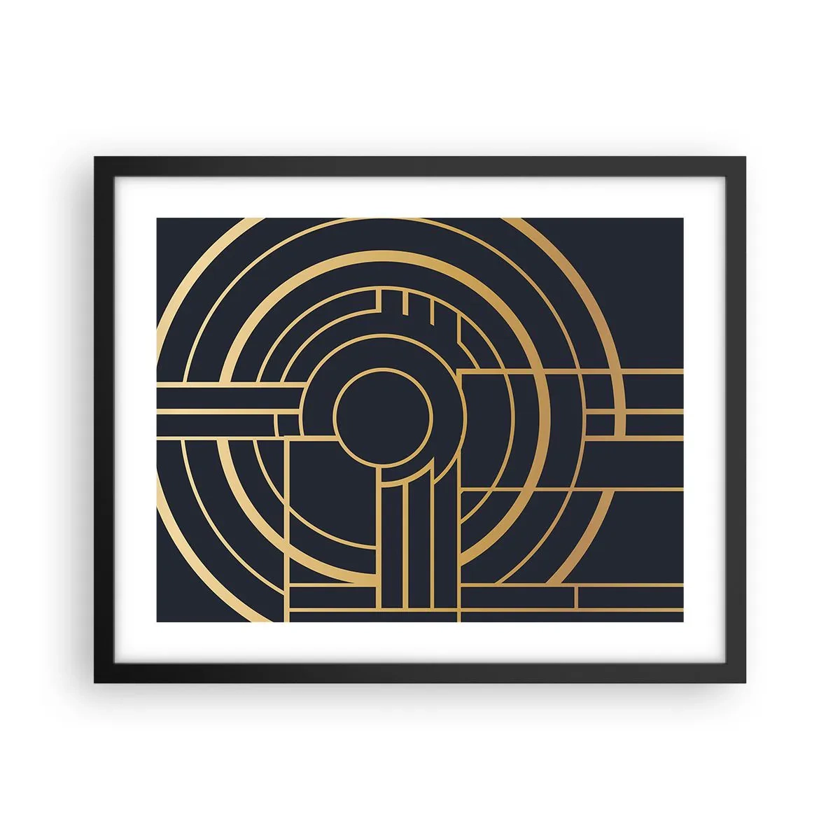 Affiche dans un cadre noir - Poster - Rotation des éléments - 50x40 cm