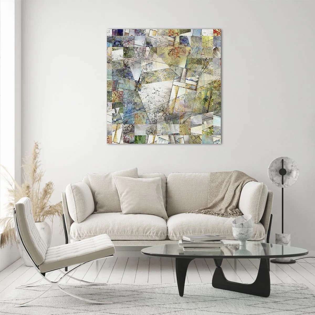 Impression sur verre - Image sur verre - Remaniement géométrique - 60x60 cm