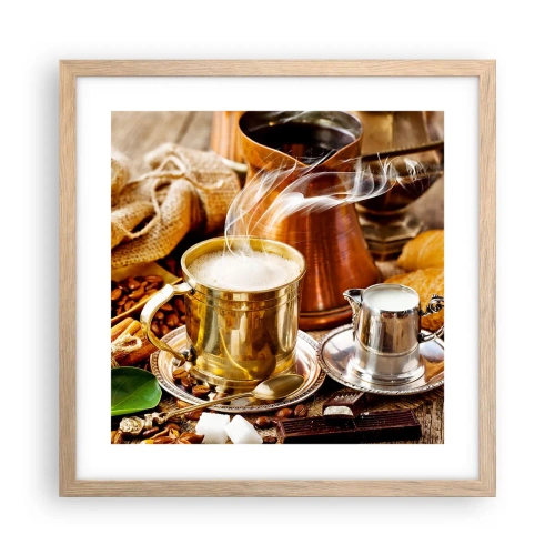 Affiche dans un chêne clair - Poster - Bonne journée! - 40x40 cm