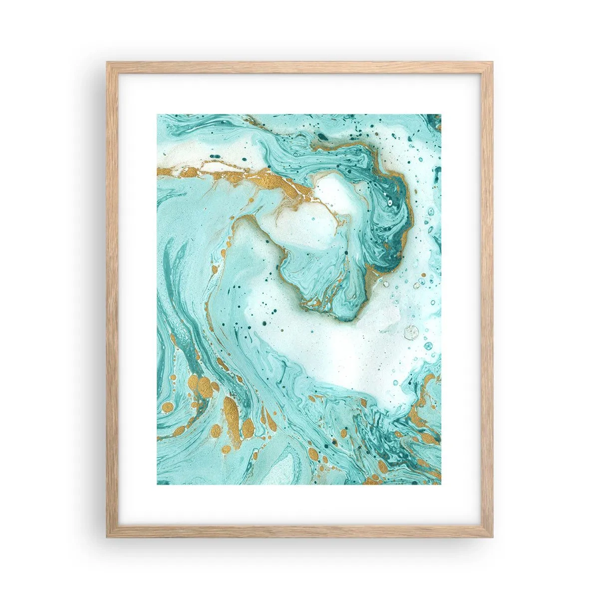 Affiche dans un chêne clair - Poster - Sous la grande vague de l'ère Edo - 40x50 cm