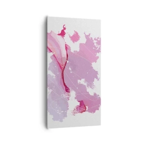 Impression sur toile - Image sur toile - Carte du monde rose - 65x120 cm