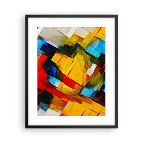 Affiche dans un cadre noir - Poster - Une superposition multicolore - 40x50 cm