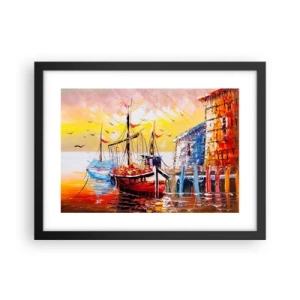 Affiche dans un cadre noir - Poster - Bon retour - 40x30 cm