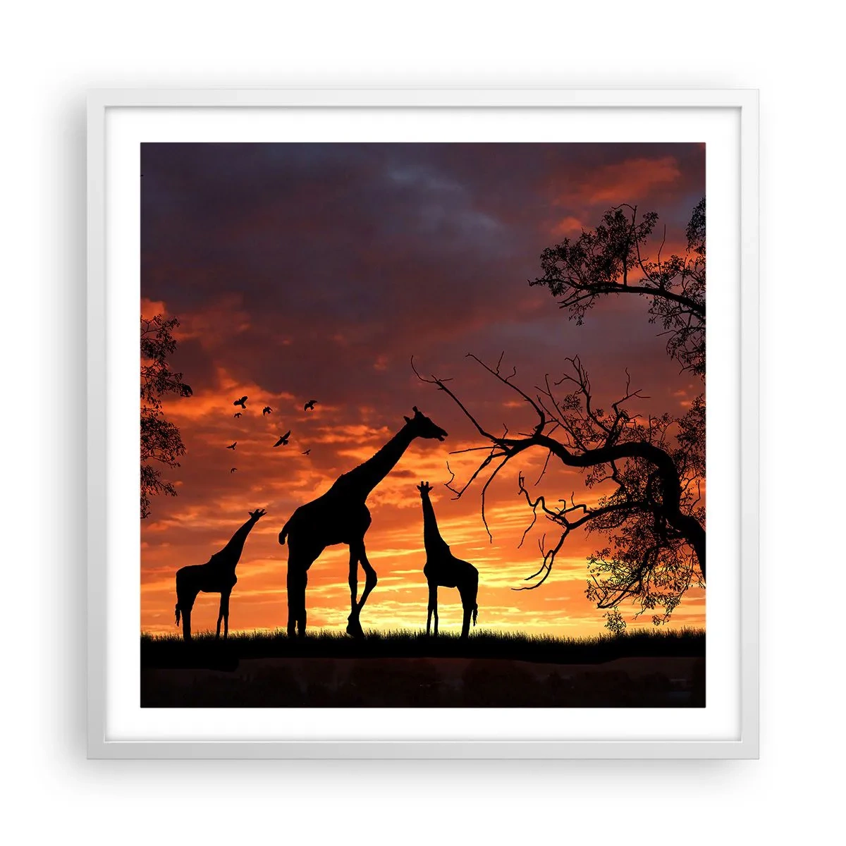 Affiche dans un cadre blanc - Poster - Un petit dîner avec vos proches - 60x60 cm