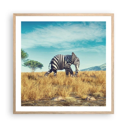 Affiche dans un chêne clair - Poster - Le gris n'est déjà plus à la mode - 60x60 cm