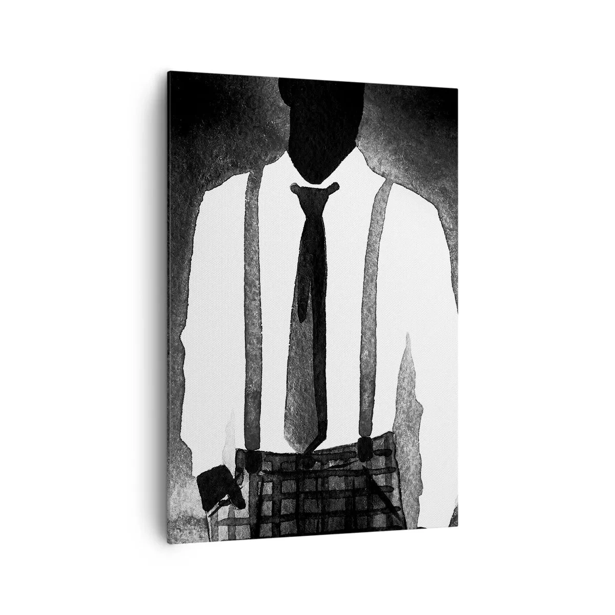 Impression sur toile - Image sur toile - Personnages de style noir, élégance et mystère en noir et blanc - 70x100cm - Ambiance noire - Décoration murale moderne pour le salon et la chambre ARTTOR