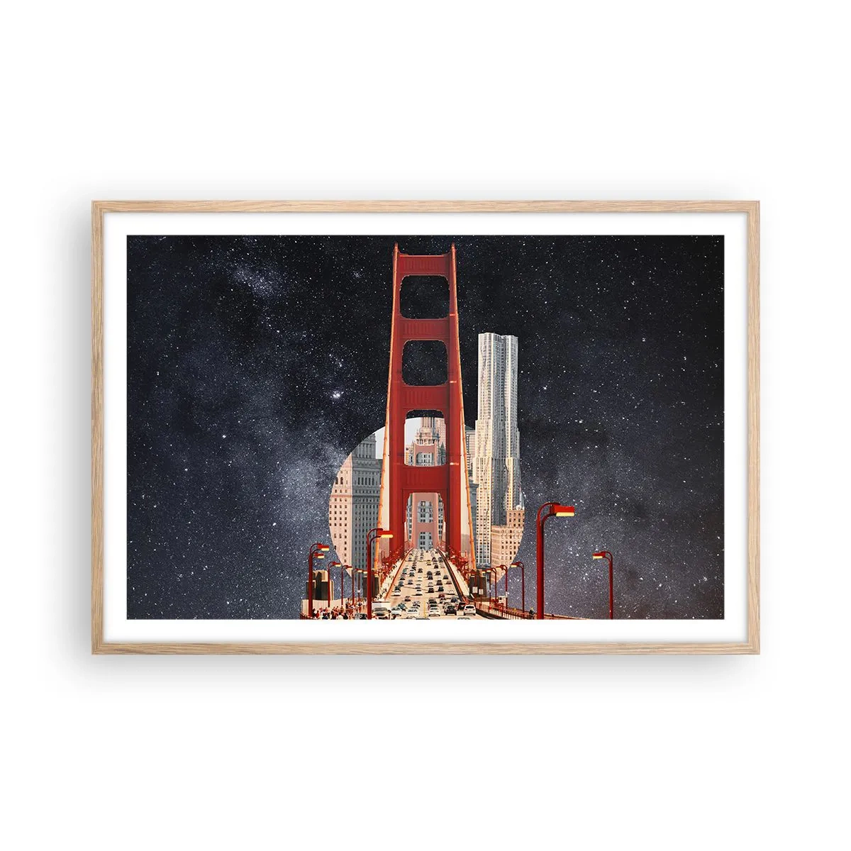 Affiche dans un chêne clair - Poster - Toujours au centre - 91x61 cm