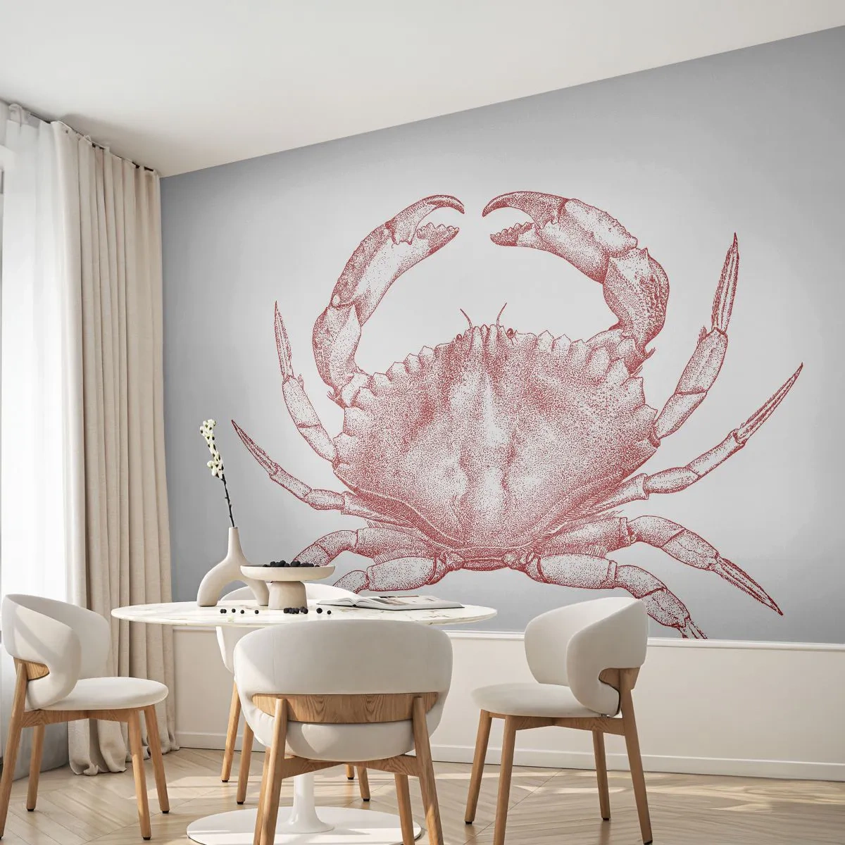 Papier Peint Autocollant Deluxe Sticker - Le crabe des crabes - Crabe, Fruit de mer, Fruits de mer - 100x70 cm