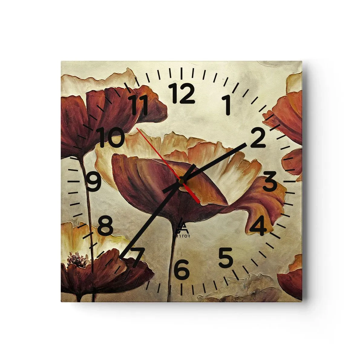 Horloge murale - Pendule murale - À la lisière des champs - 40x40 cm