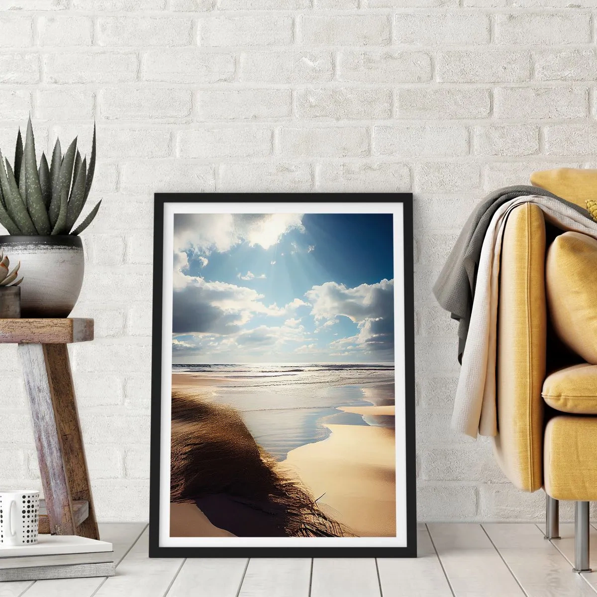 Affiche dans un cadre noir - Poster - Plage, plage sauvage - 61x91 cm
