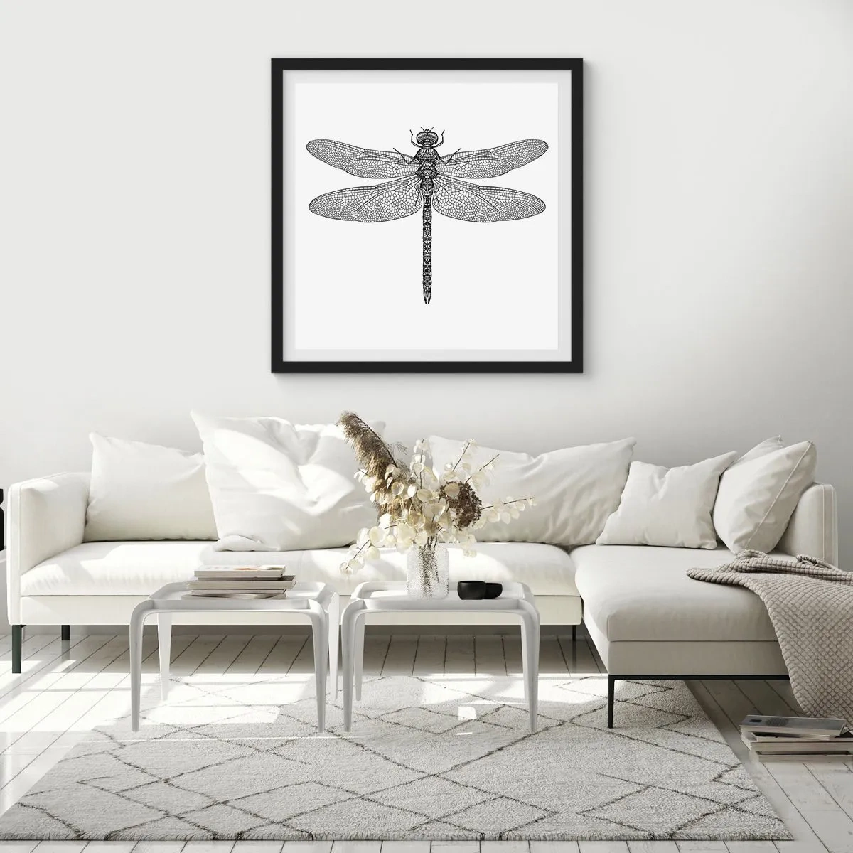 Affiche dans un cadre noir - Poster - Précision de la nature - 40x40 cm