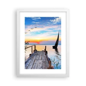 Affiche dans un cadre blanc - Poster - Bonsoir! - 30x40 cm