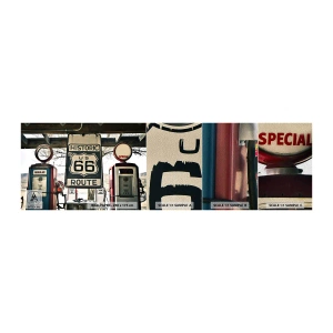 Échantillon de Papier Peint Premium Sand - Voyage rétro américain - Ancien, Route 66, Route 66 - 100x30 cm