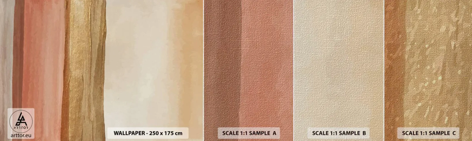 Échantillon de Papier Peint Premium Canvas - Composition verticale - Abstraction, Morceau, Art moderne. - 100x30 cm