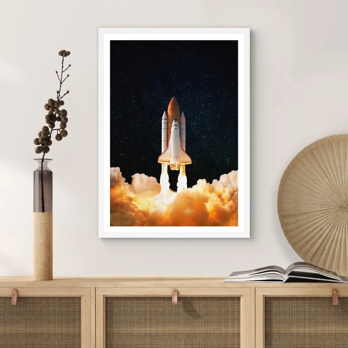 Affiche dans un cadre blanc - Poster - Ad astra! - 61x91 cm