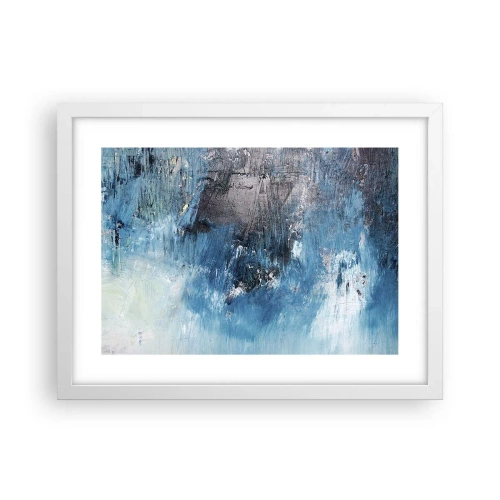 Affiche dans un cadre blanc - Poster - Rhapsodie en bleu - 40x30 cm