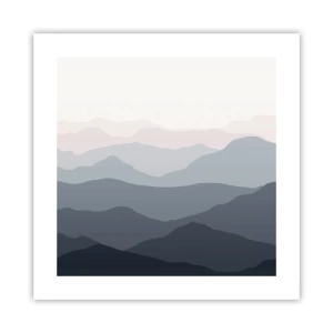 Affiche - Poster - Vagues de montagnes - 40x40 cm