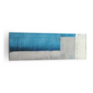 Impression sur toile - Image sur toile - Une composition abstraite avec des nuances de bleu, de gris et de blanc. - 160x50cm - Une composition poétique de gris et de bleu - Décoration murale moderne pour le salon et la chambre ARTTOR