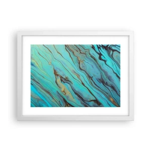 Affiche dans un cadre blanc - Poster - Marée turquoise - 40x30 cm