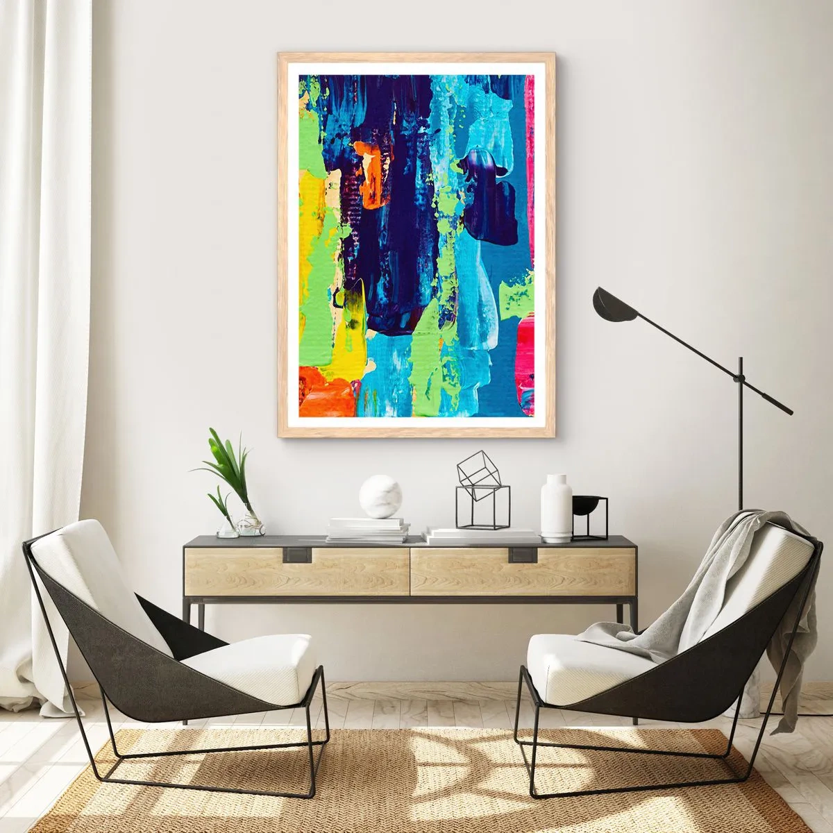 Affiche dans un chêne clair - Poster - La vie est belle! - 40x50 cm