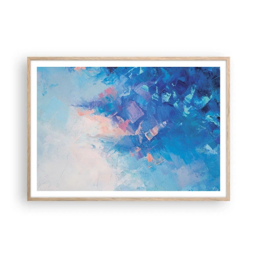 Affiche dans un chêne clair - Poster - Abstraction hivernale - 100x70 cm