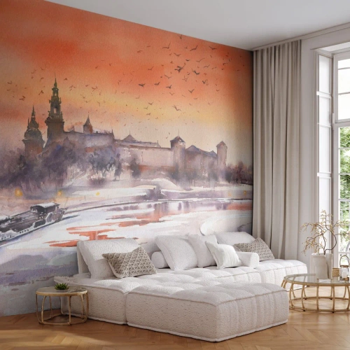 Papier Peint Autocollant Deluxe Sticker - Coucher de soleil royal - Paysage, Paysage, Classique - 100x70 cm