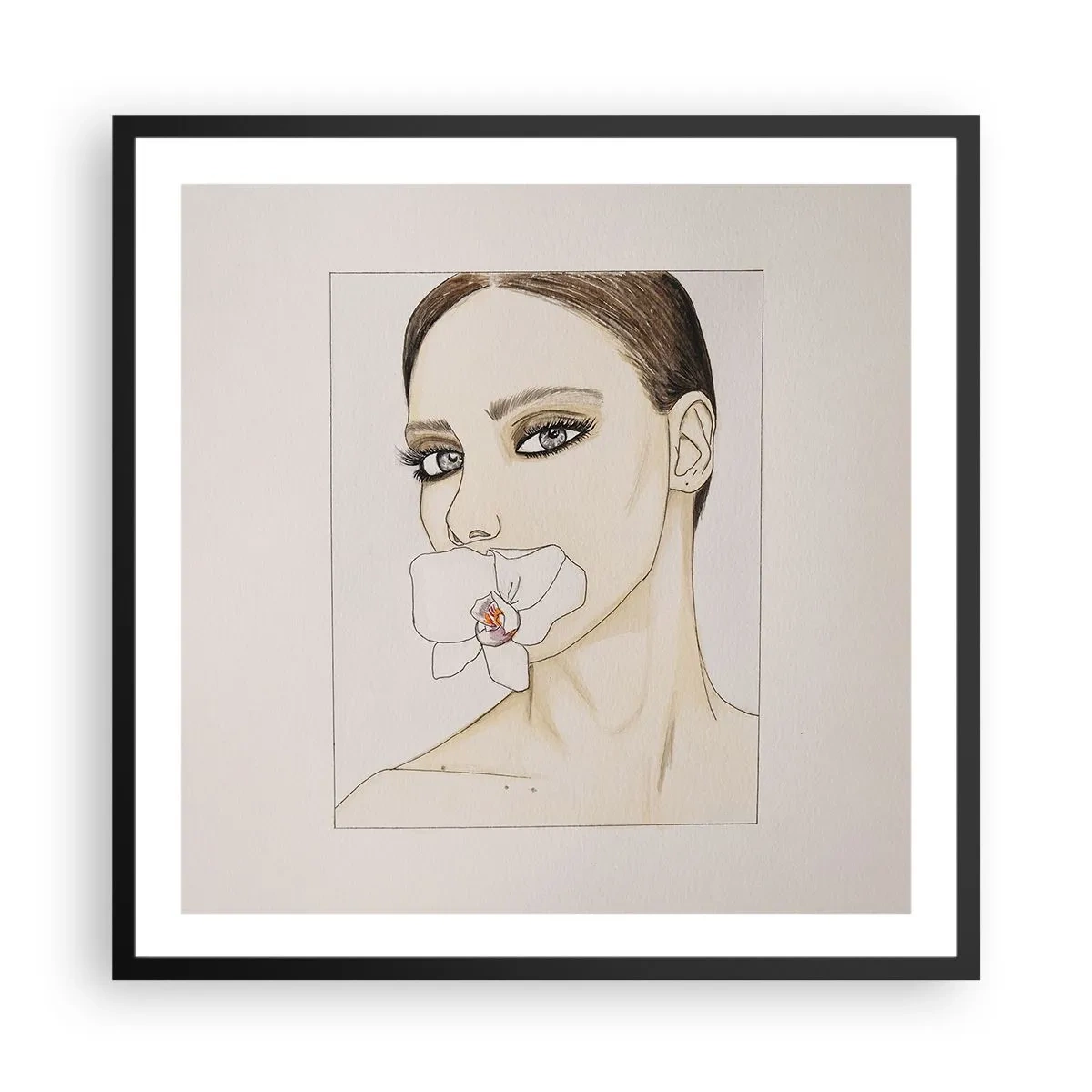 Affiche dans un cadre noir - Poster - Symbole de l'élégance et de la beauté - 60x60 cm