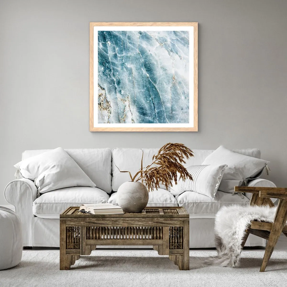 Affiche dans un chêne clair - Poster - Monde de glace - 60x60 cm