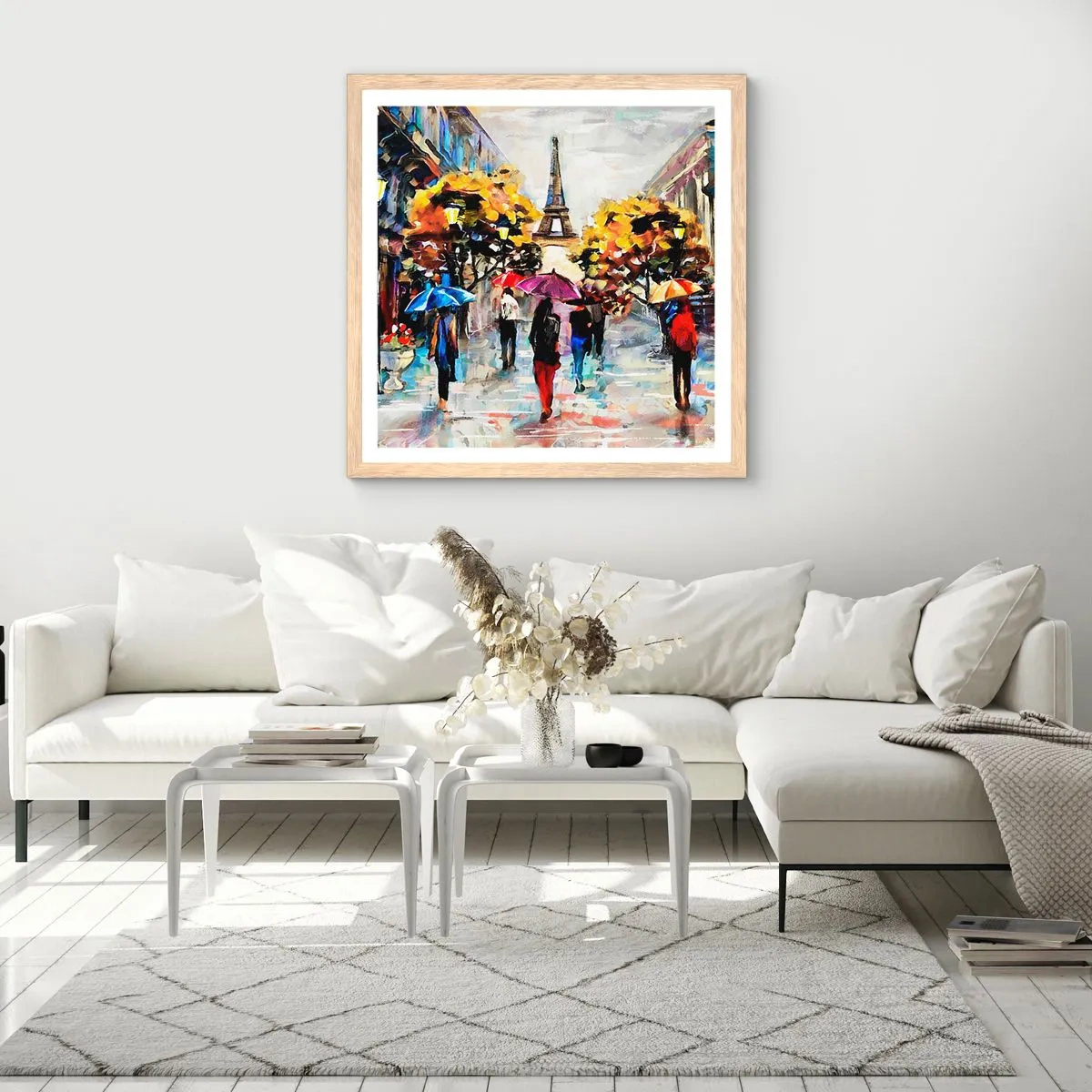 Affiche dans un chêne clair - Poster - Particulièrement beau en automne - 60x60 cm
