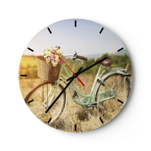 Horloge murale - Pendule murale - Je vais rester un petit moment - 40x40 cm